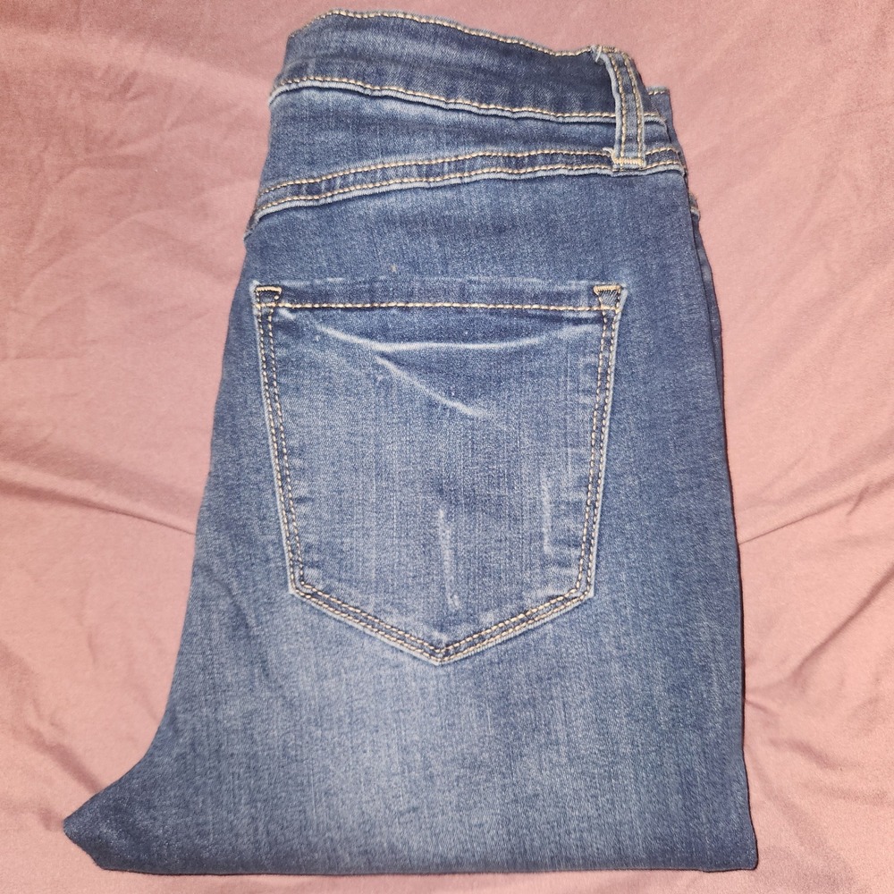 Rewash Eco High Rise Distressed Skinny Jeans Blue Medium Wash Size 5 27